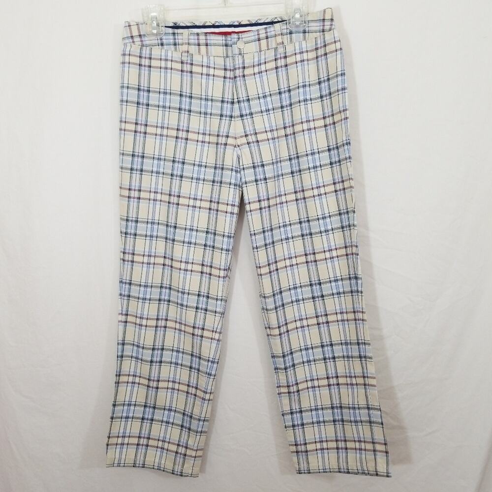 Tommy Hilfiger plaid check high rise capri pant